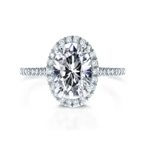 1-4/5ct.tw Oval Halo Basket Cathedral Ring