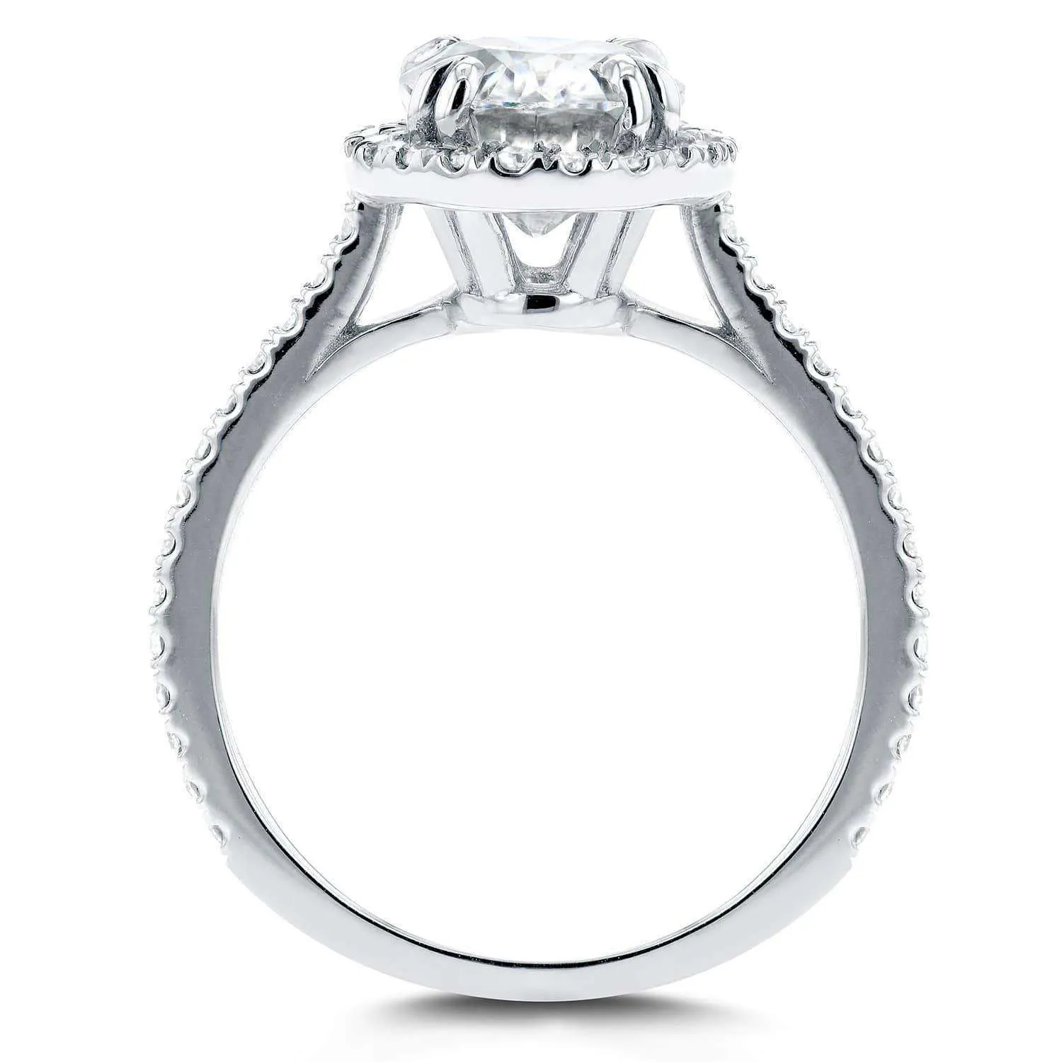 1-4/5ct.tw Oval Halo Basket Cathedral Ring