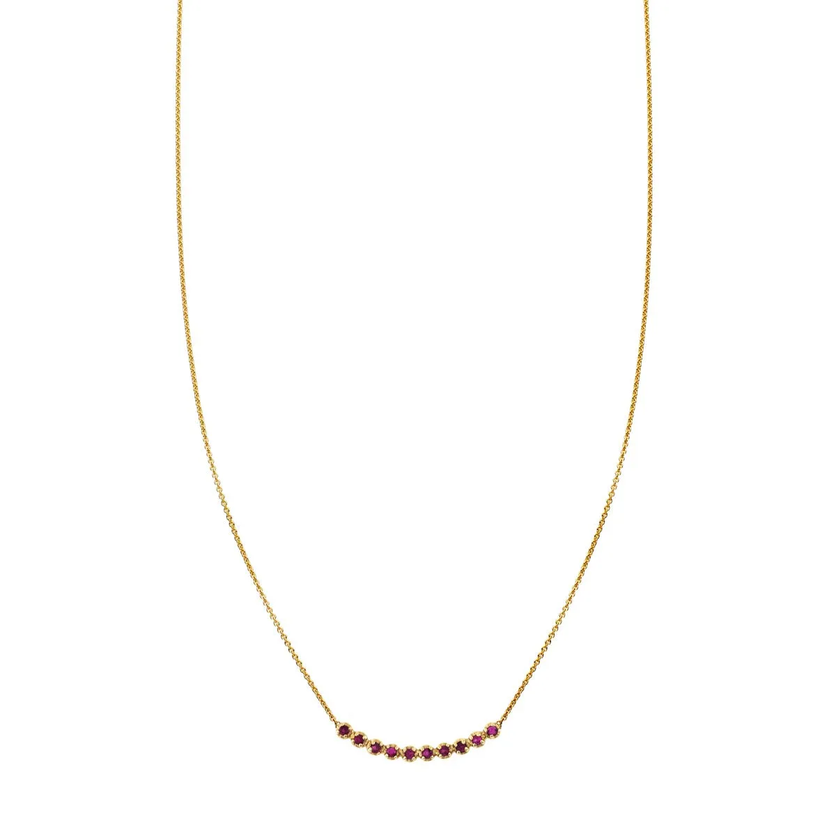 10 Round Ruby Arch Necklace