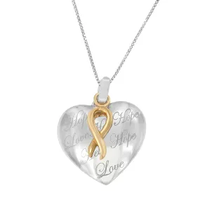 10K Yellow Gold Over Silver Heart Pendant Necklace