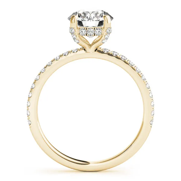 14K Engagement Ring with Diamond Crown