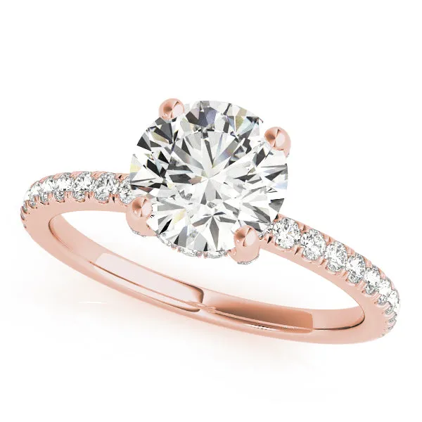 14K Engagement Ring with Diamond Crown