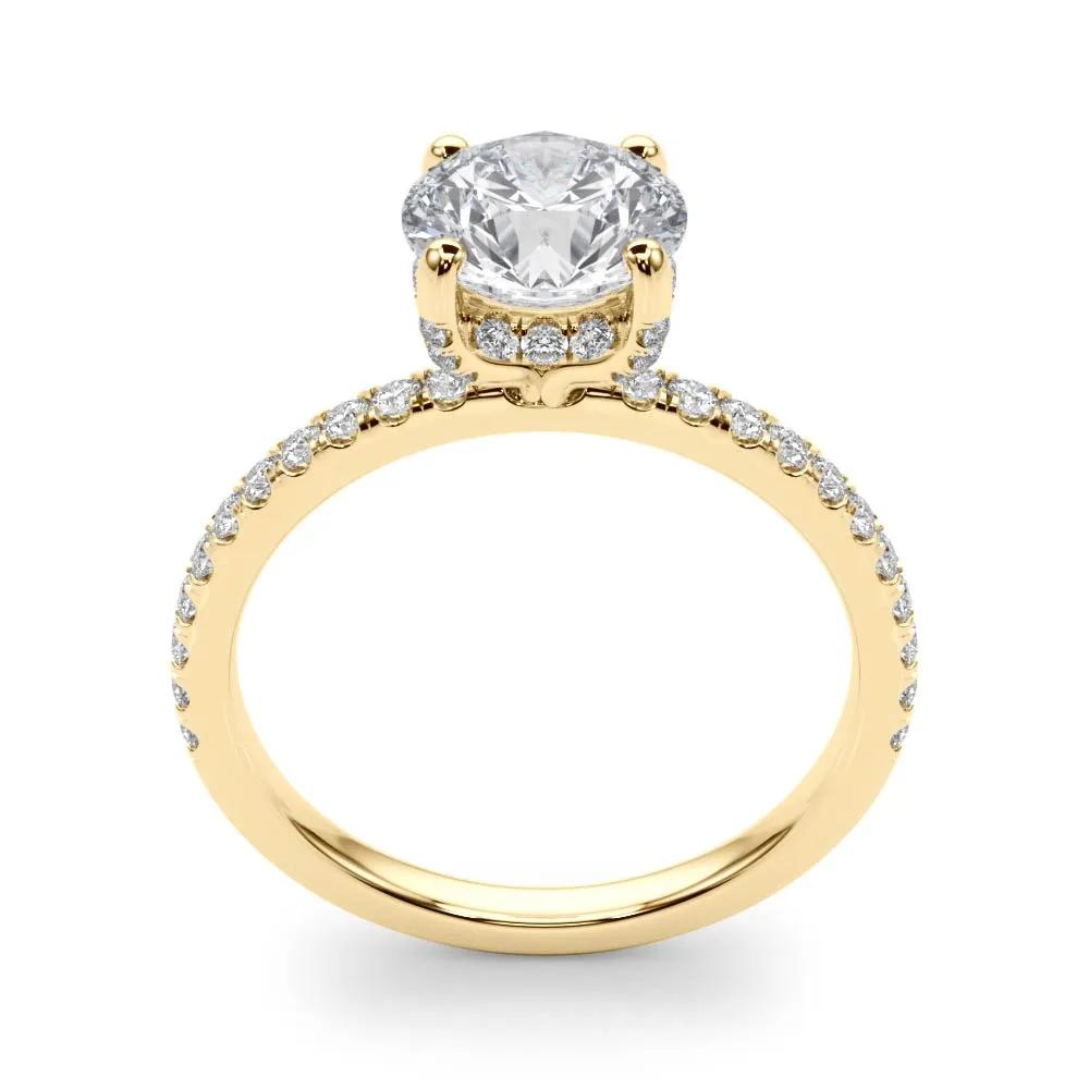 14K Engagement Ring with Diamond Crown