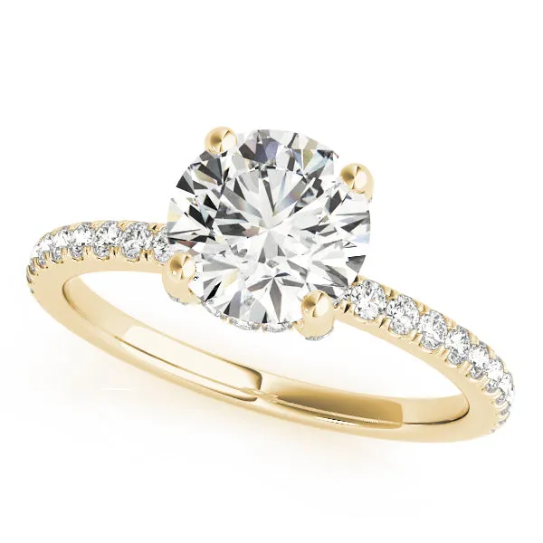 14K Engagement Ring with Diamond Crown