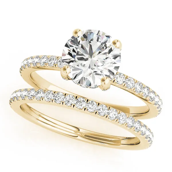 14K Engagement Ring with Diamond Crown