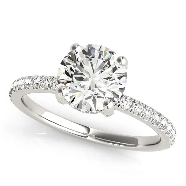 14K Engagement Ring with Diamond Crown