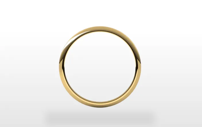 14K Gold 1 mm Half Round Wedding or Stackable Band