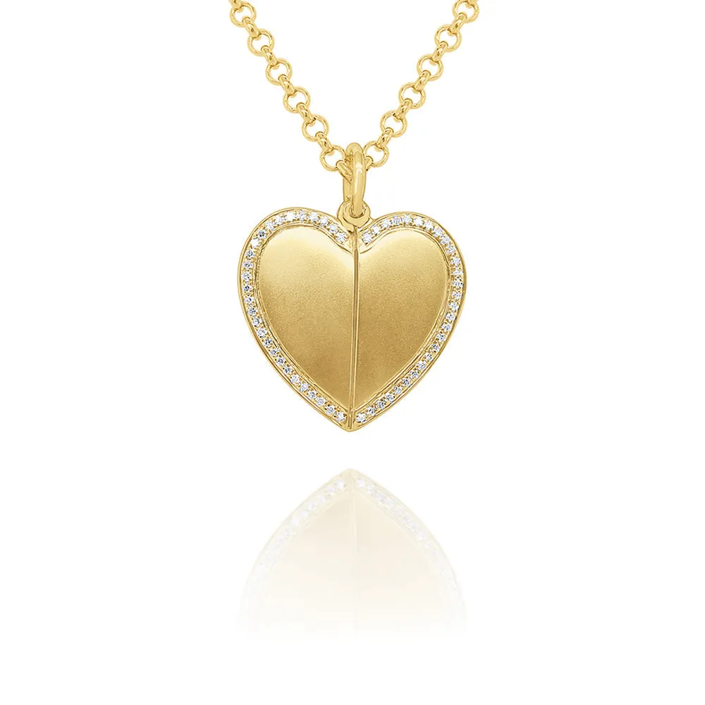 14K Gold and Diamond Locket - "Wings of Love"