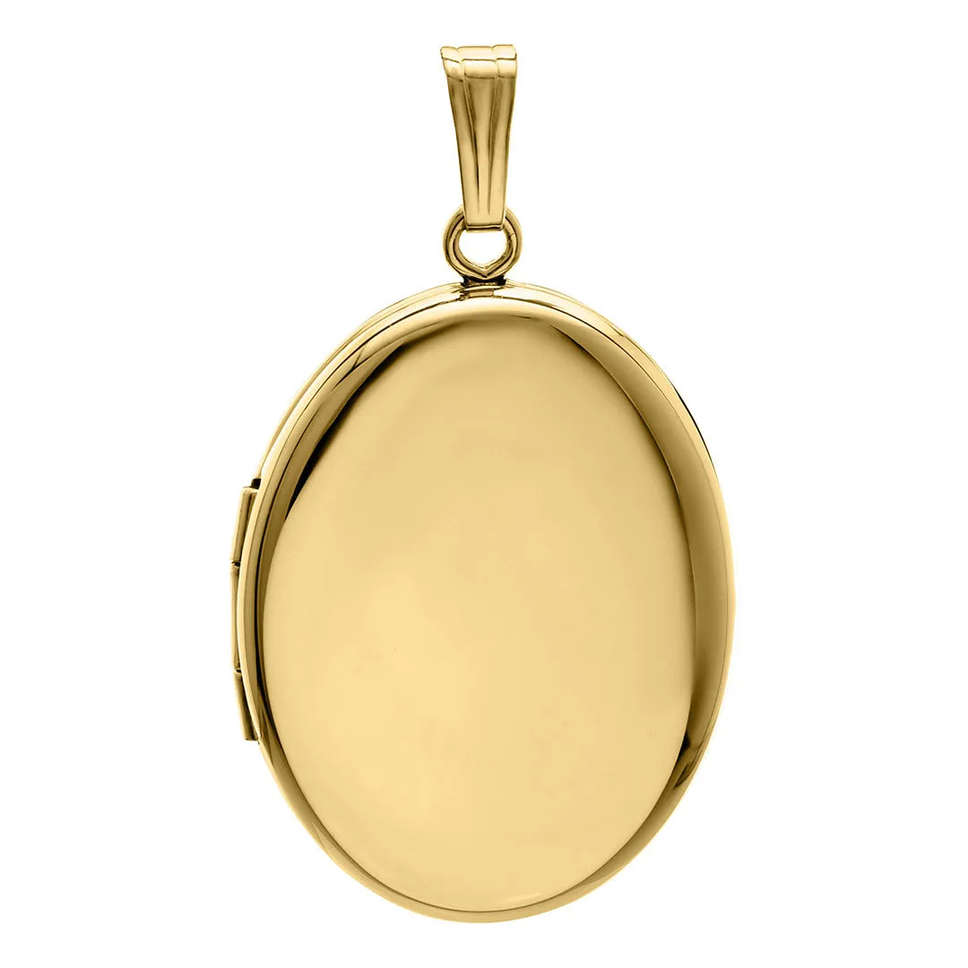 14K Gold Filled 20x25mm Oval Locket Necklace