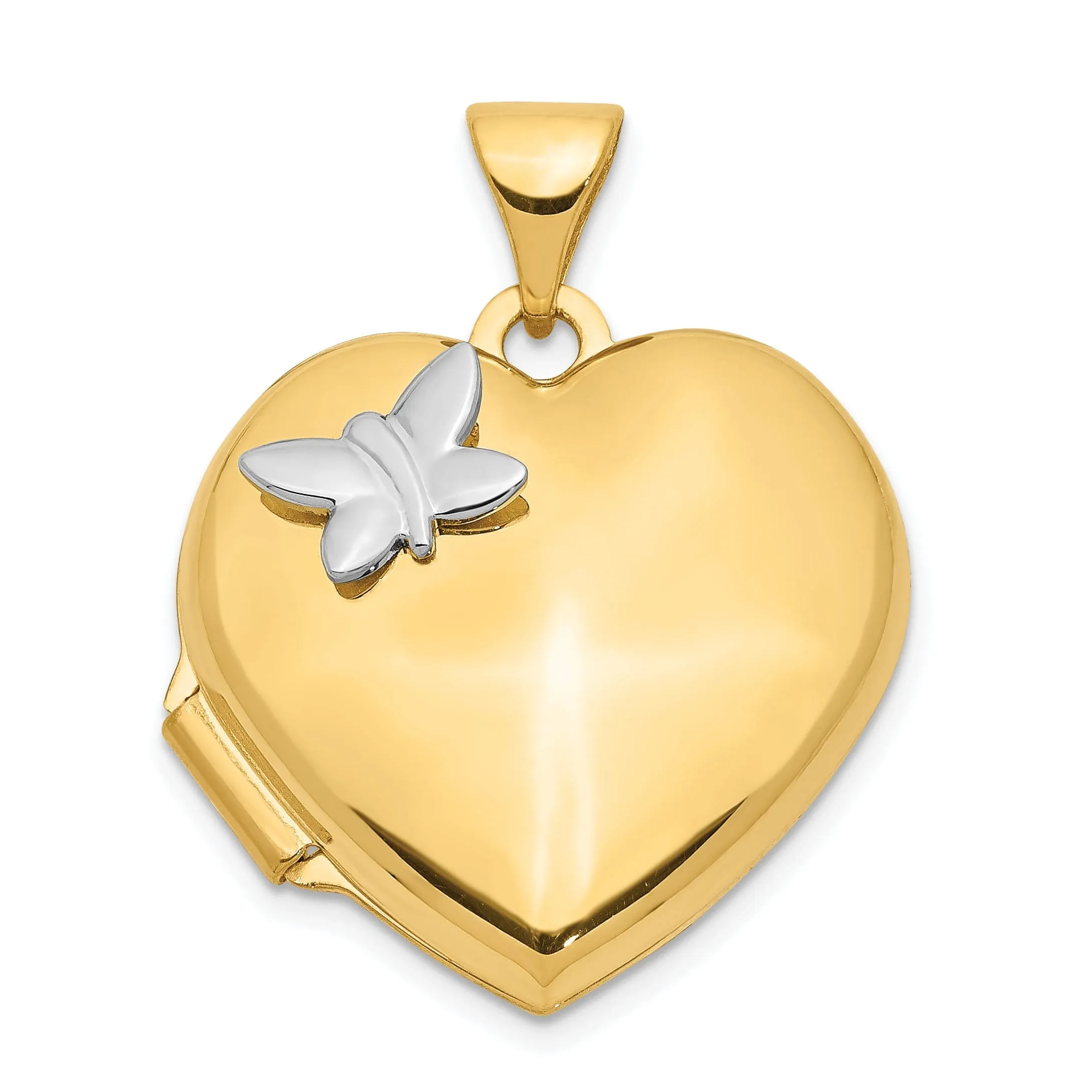 14k Two-Tone Heart withButterfly Locket