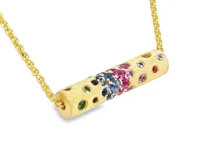 14K Yellow Multi-Gemstone 18 inch Necklace