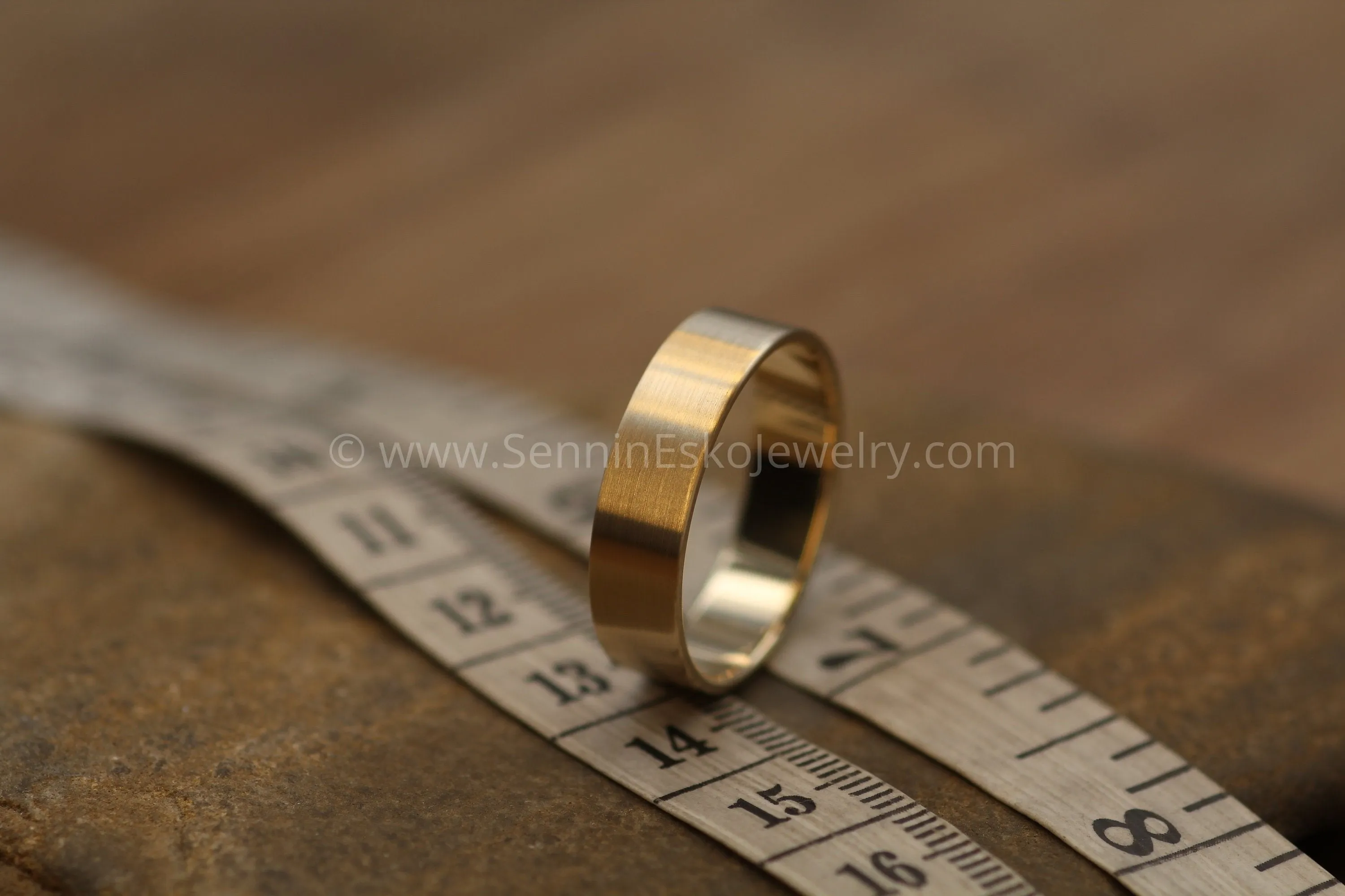 14kt Yellow 6x1mm Flat Band - Matte Finish