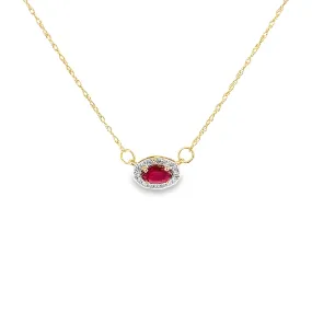 14kt Yellow Gold Natural Ruby and Diamond Pendant