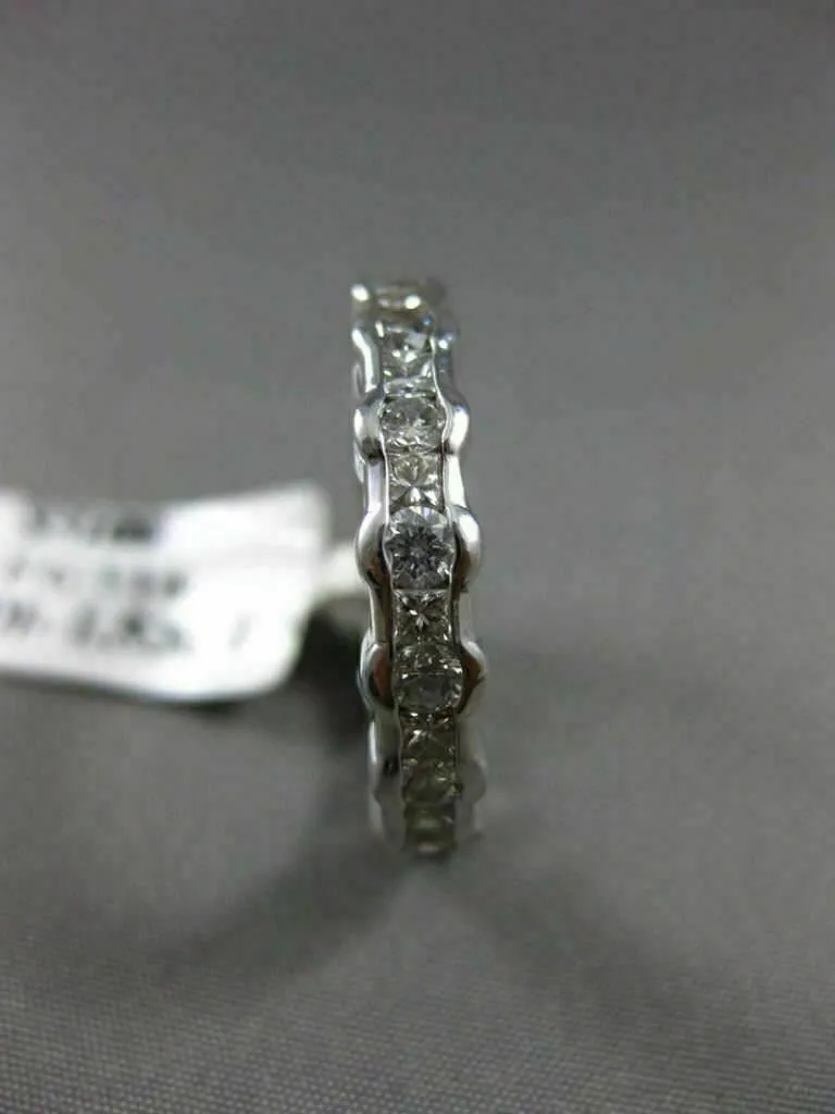 1.53CT ROUND & PRINCESS DIAMOND 14KT WHITE GOLD BEZEL ETERNITY ANNIVERSARY #1191