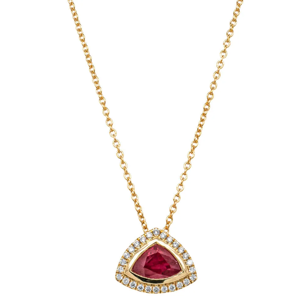 18ct Yellow Gold 1.50ct Ruby & Diamond Isla Pendant