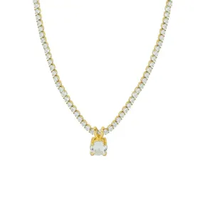 18K Gold-Filled Tennis Pendant Necklace