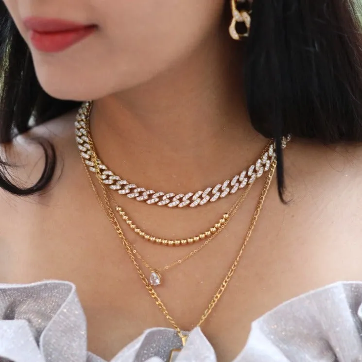 18K Gold-Filled Zirconia Pave Necklace