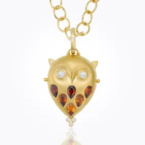 18K Owl Locket