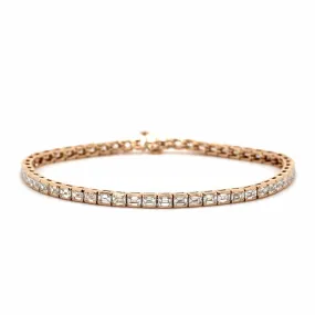 18K Rose Gold Emerald Cut Tennis Bracelet