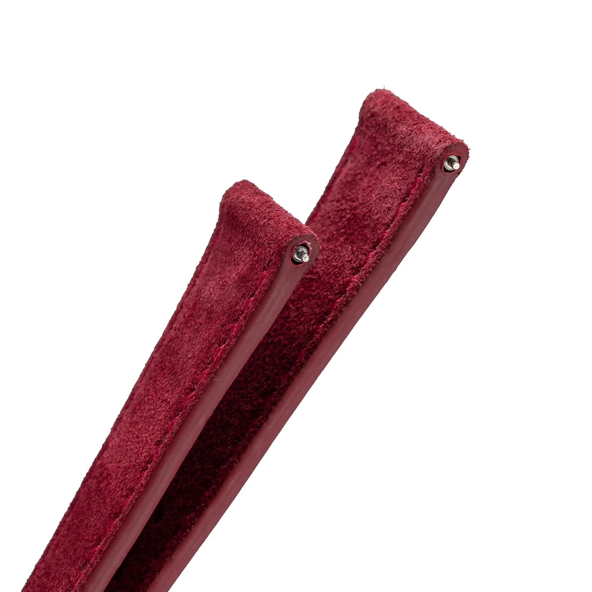 18mm 20mm 22mm Quick Release Tapered Suede Leather Watch Strap - Burgundy