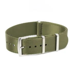 20mm 22mm SLIM Seat Belt Nylon Watch Strap - Olive Green