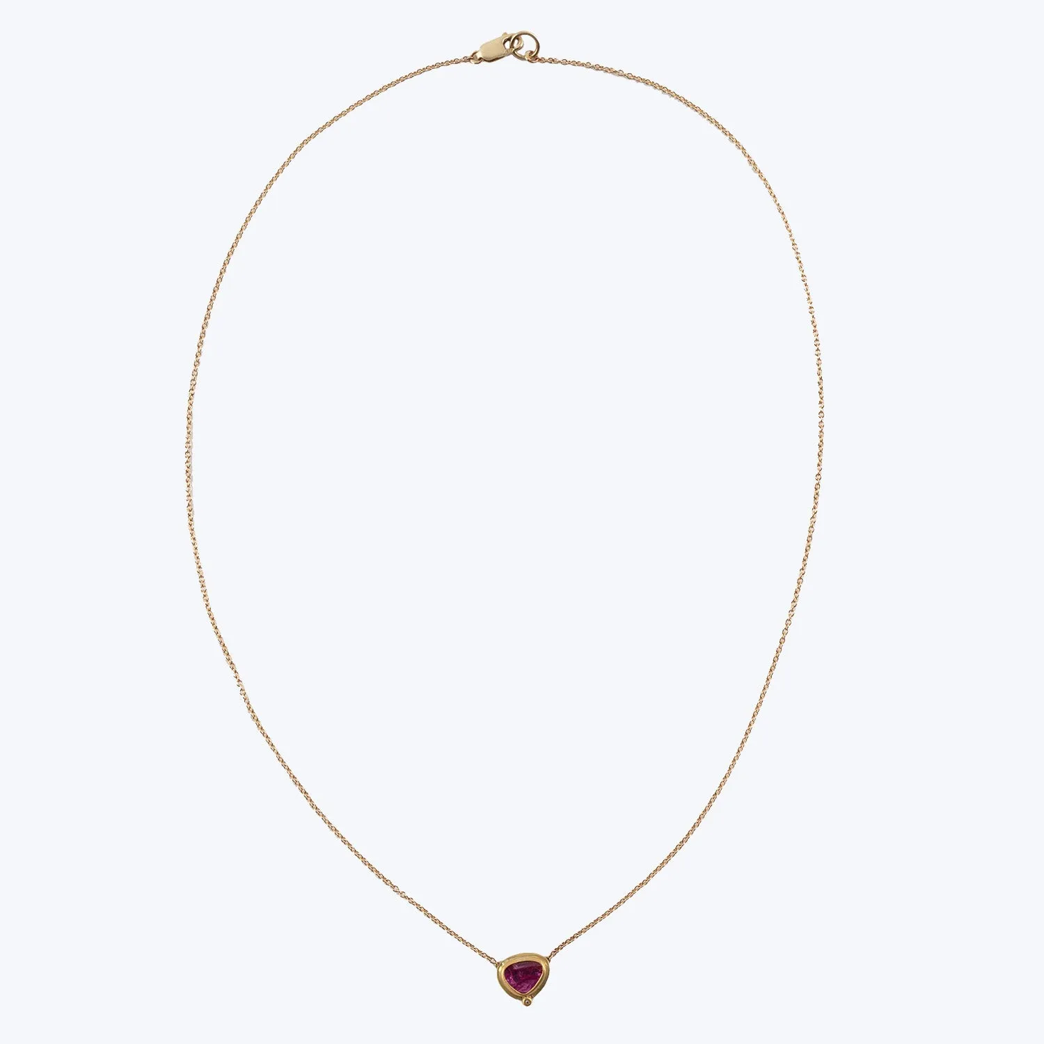 22k Gold Rosecut Ruby Necklace