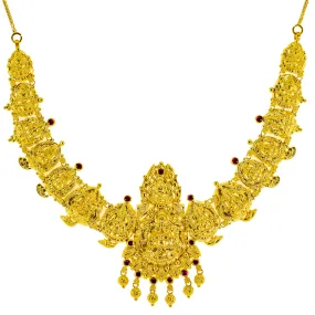 22K Yellow Gold & Ruby Laxmi Necklace (26.3 grams)