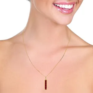 2.5 Carat 14K Solid Yellow Gold Sarajevo Ruby Necklace