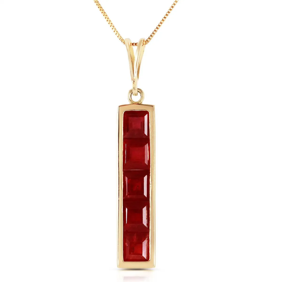 2.5 Carat 14K Solid Yellow Gold Sarajevo Ruby Necklace