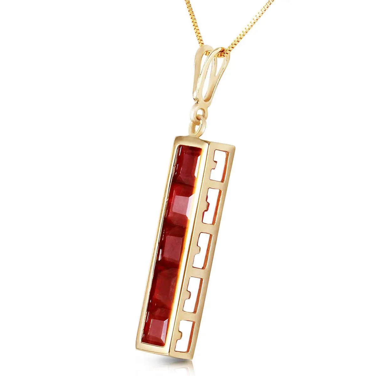 2.5 Carat 14K Solid Yellow Gold Sarajevo Ruby Necklace