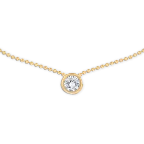 2MM Crystal Gold Ball Chain Necklace