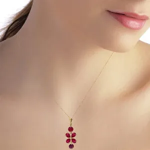 3.15 Carat 14K Solid Yellow Gold The Rain Came Ruby Necklace