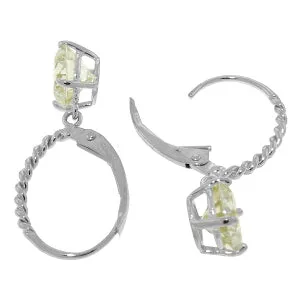 4.5 Carat 14K Solid White Gold Cubic Zirconia Leverback Earrings