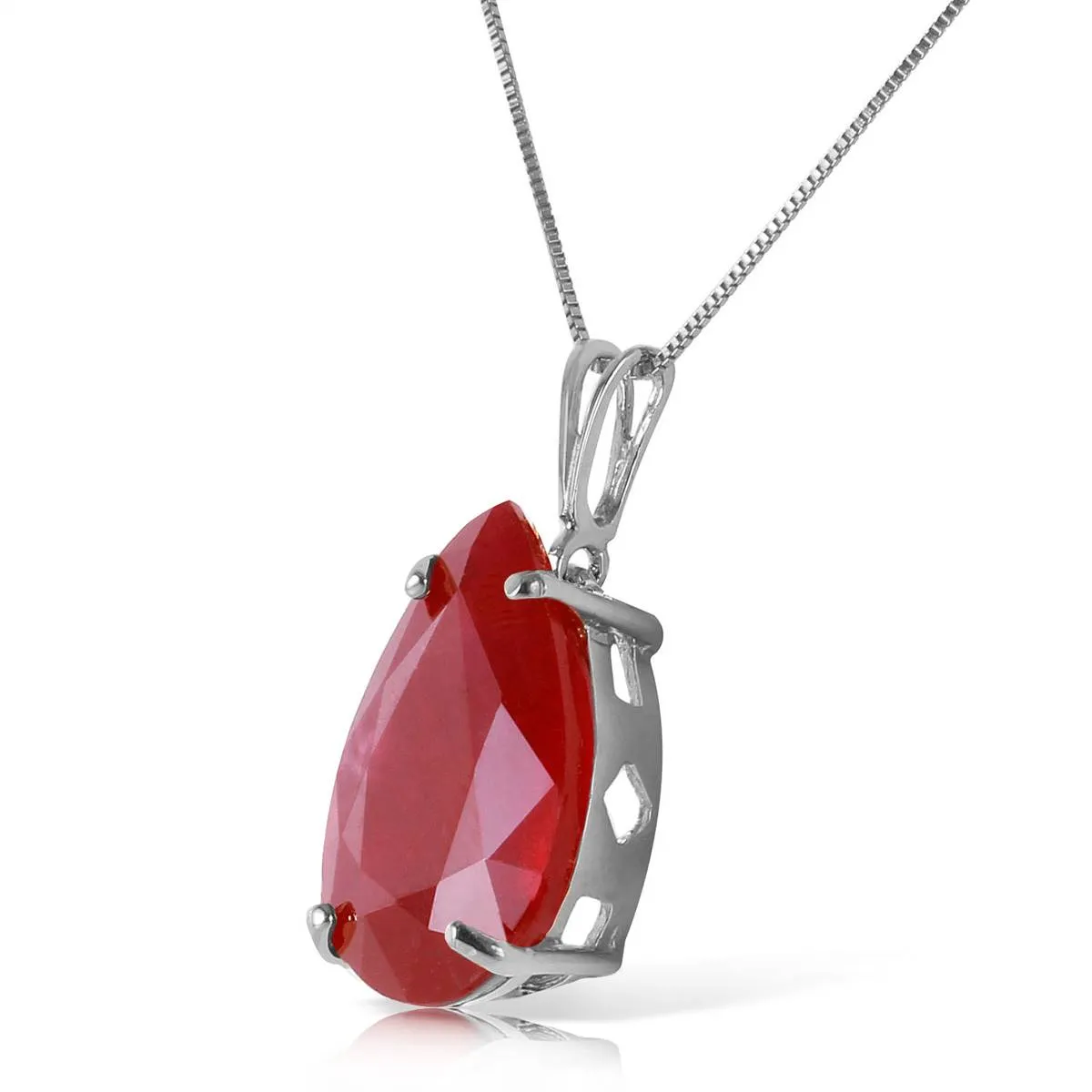 5 Carat 14K Solid White Gold Leave Everything Better Ruby Necklace