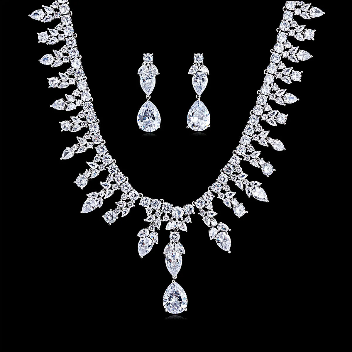 5A Cubic zirconia Necklace Earring Set for Wedding,Bridal Jewlery CN10160