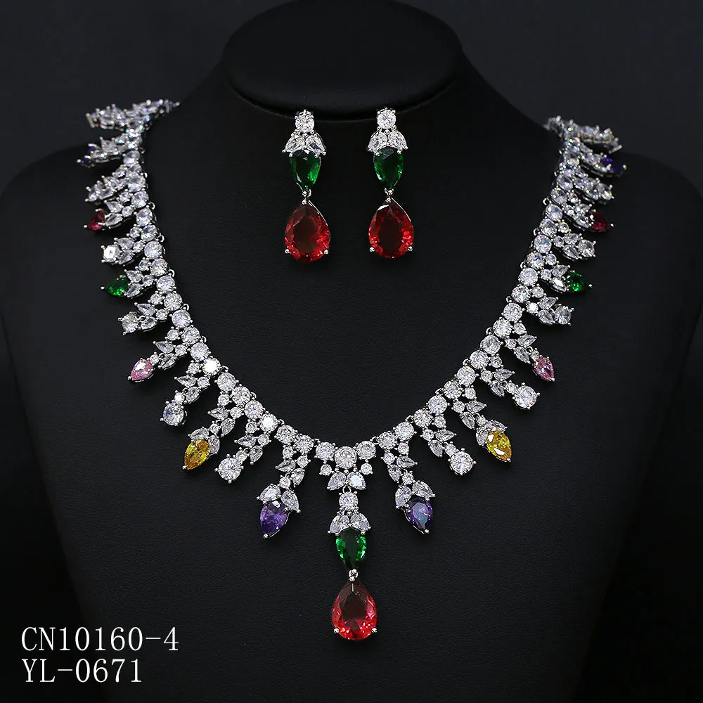 5A Cubic zirconia Necklace Earring Set for Wedding,Bridal Jewlery CN10160