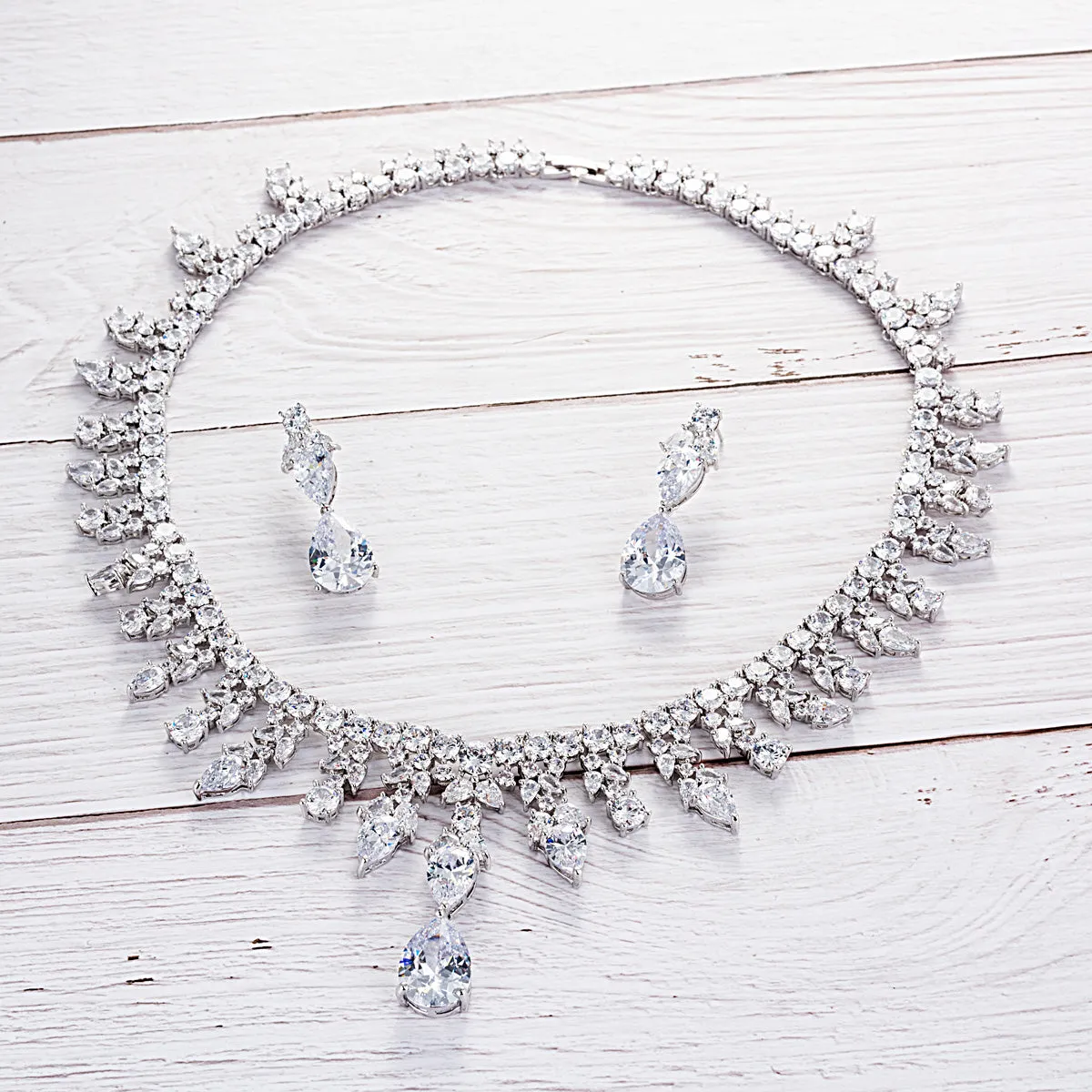 5A Cubic zirconia Necklace Earring Set for Wedding,Bridal Jewlery CN10160