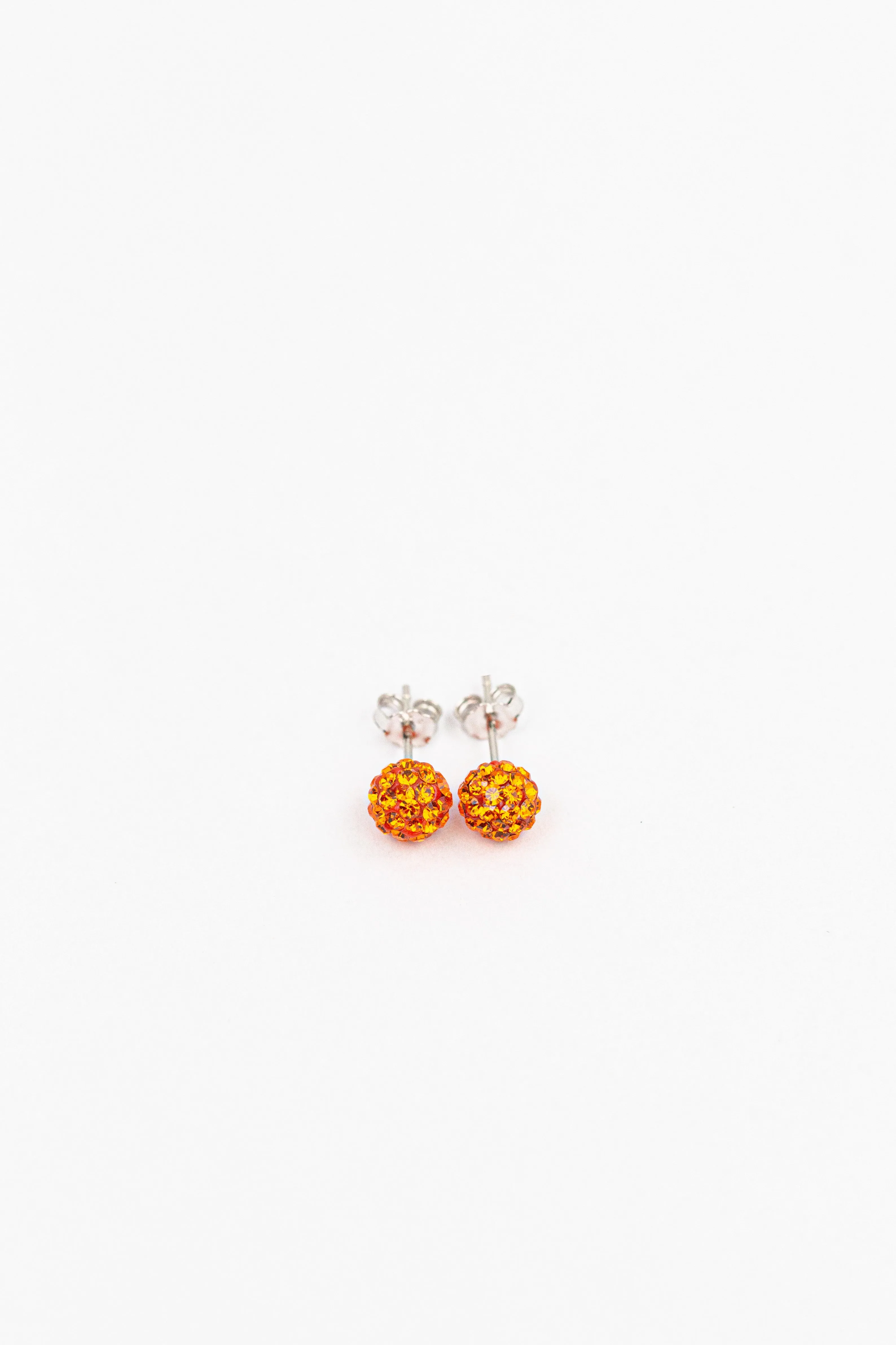 6mm Mini Disco Ball Crystal Silver Stud Earrings