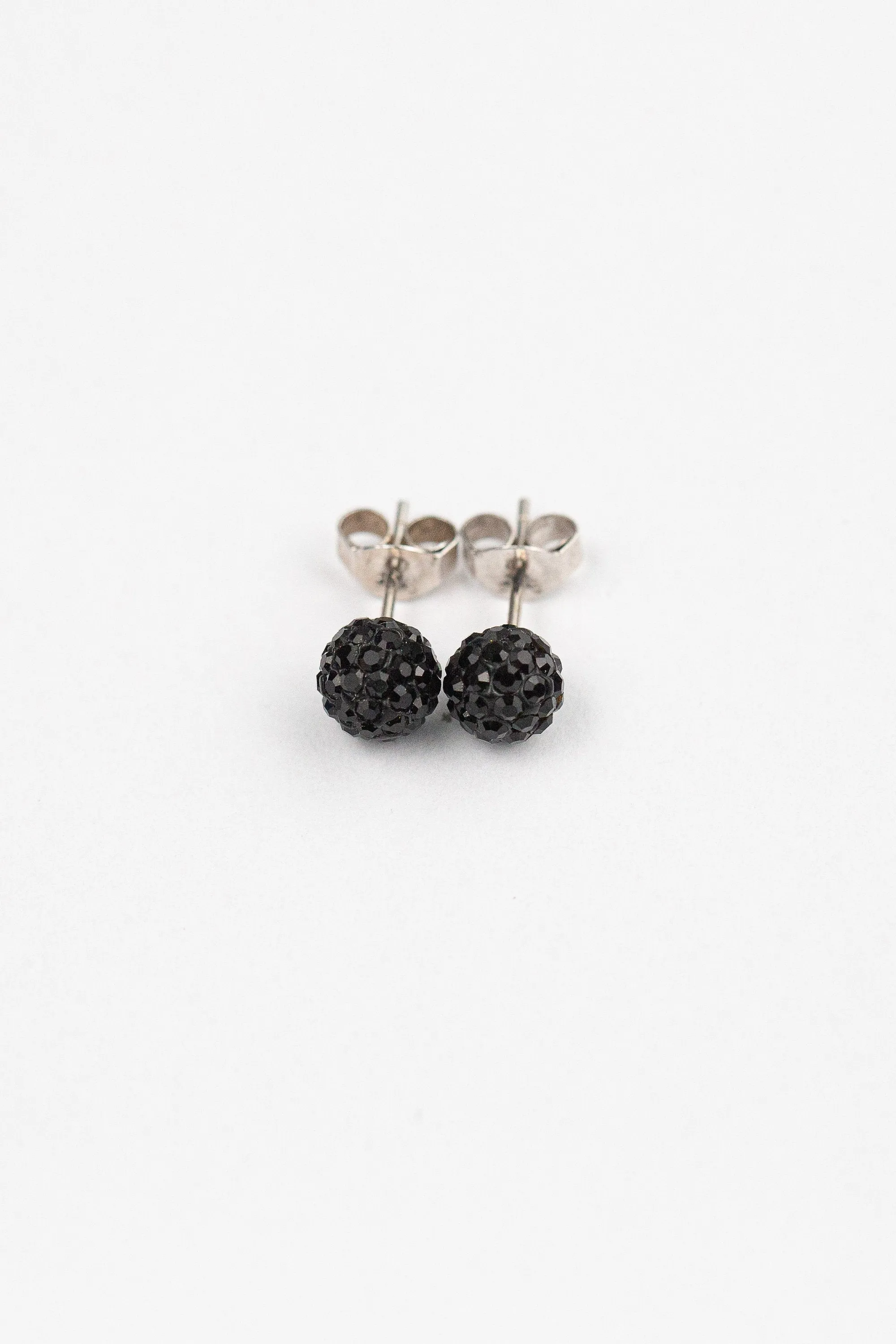 6mm Mini Disco Ball Crystal Silver Stud Earrings