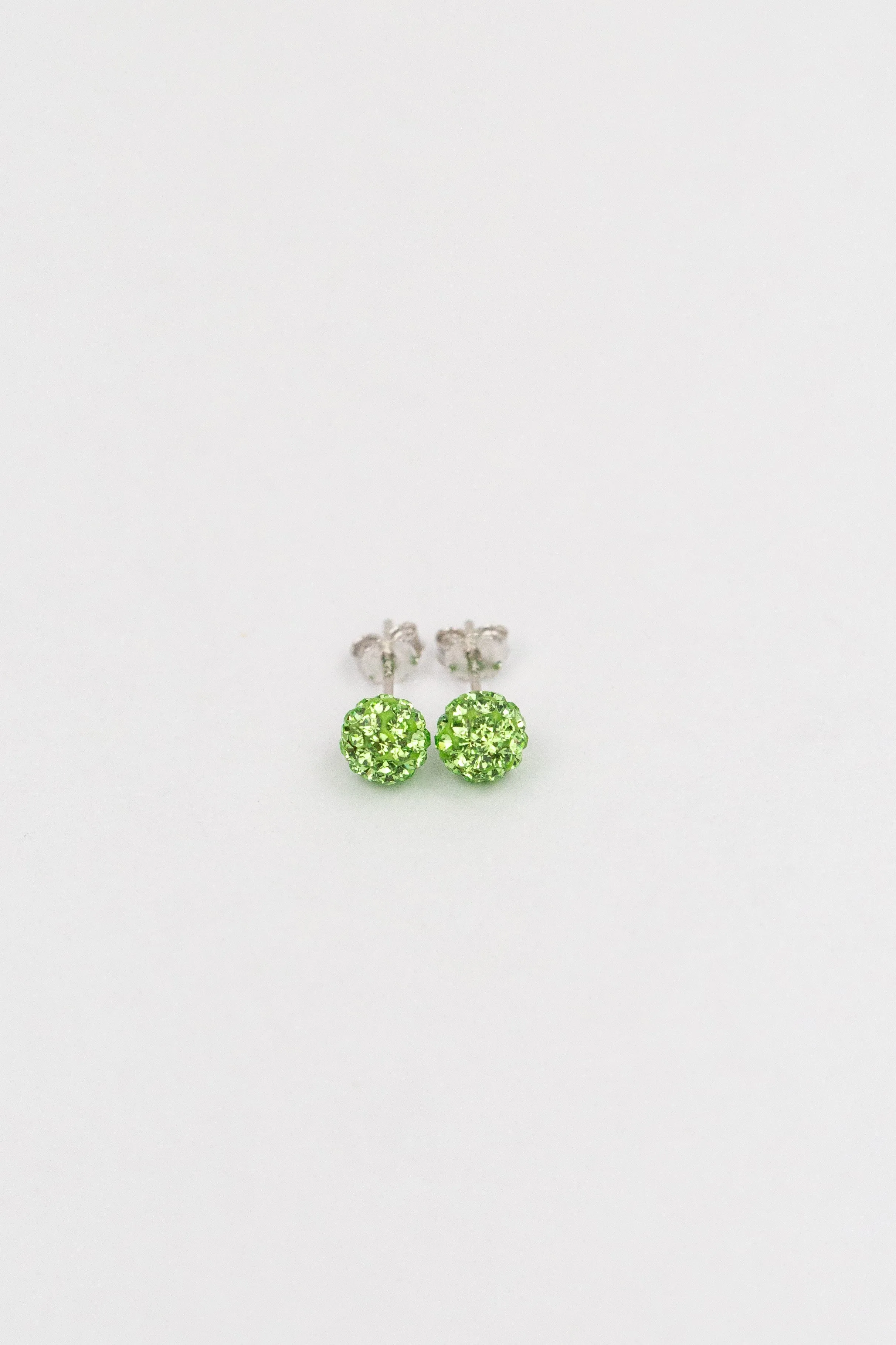 6mm Mini Disco Ball Crystal Silver Stud Earrings