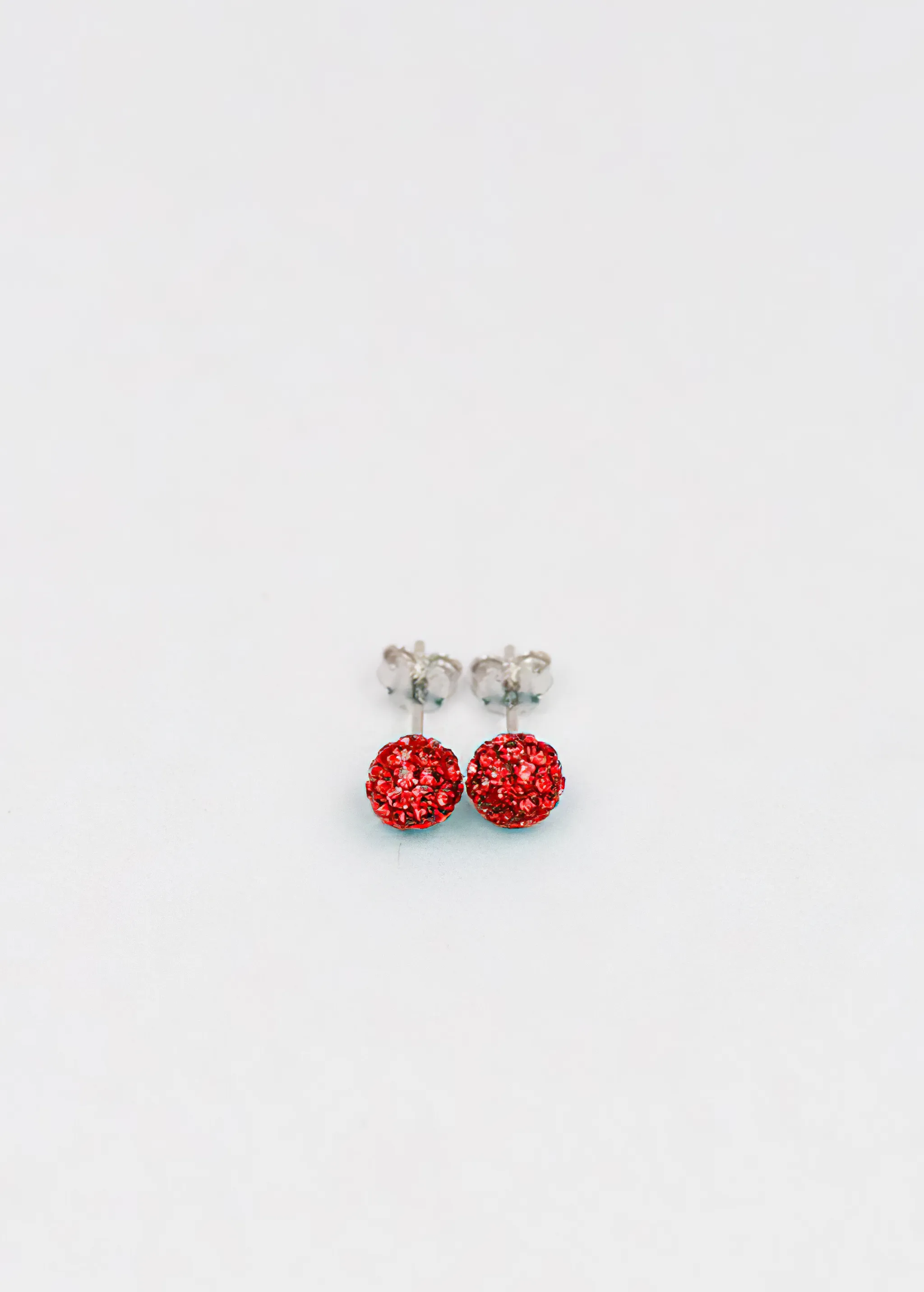 6mm Mini Disco Ball Crystal Silver Stud Earrings