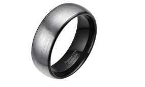 8mm Men's Dome Brushed Tungsten Carbide Ring