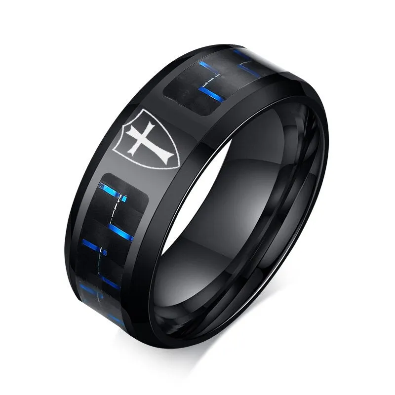 8mm Personalize Carbon Fiber Ring For Man Engraved Tree Of Life Stainless Steel Male Alliance Casual Customize Jewelry