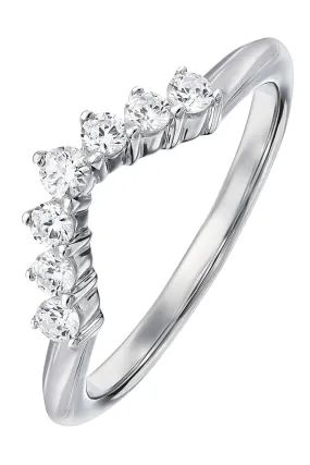 9ct White Gold 7 Stone 0.21ct Diamond Ring