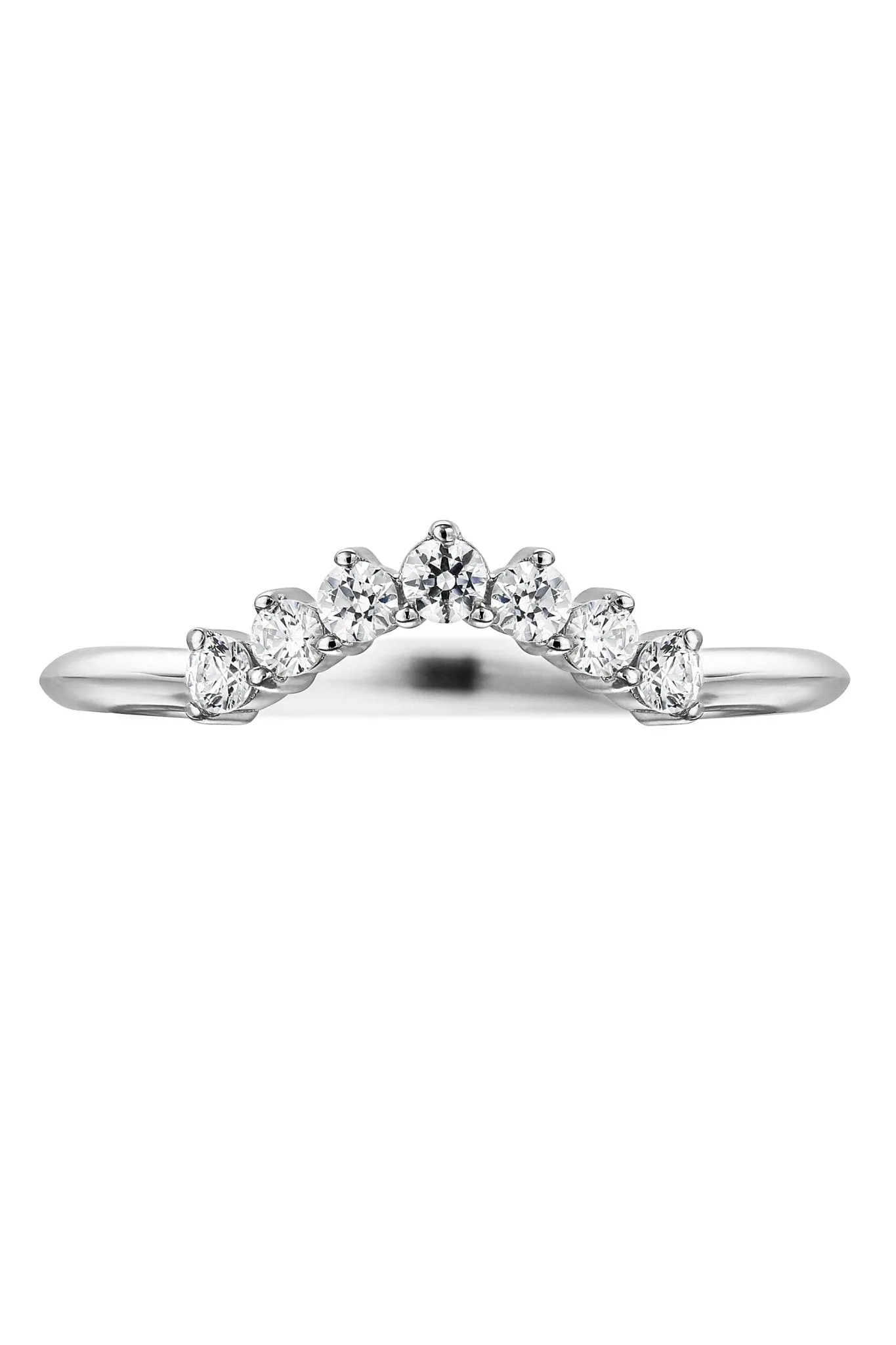 9ct White Gold 7 Stone 0.21ct Diamond Ring