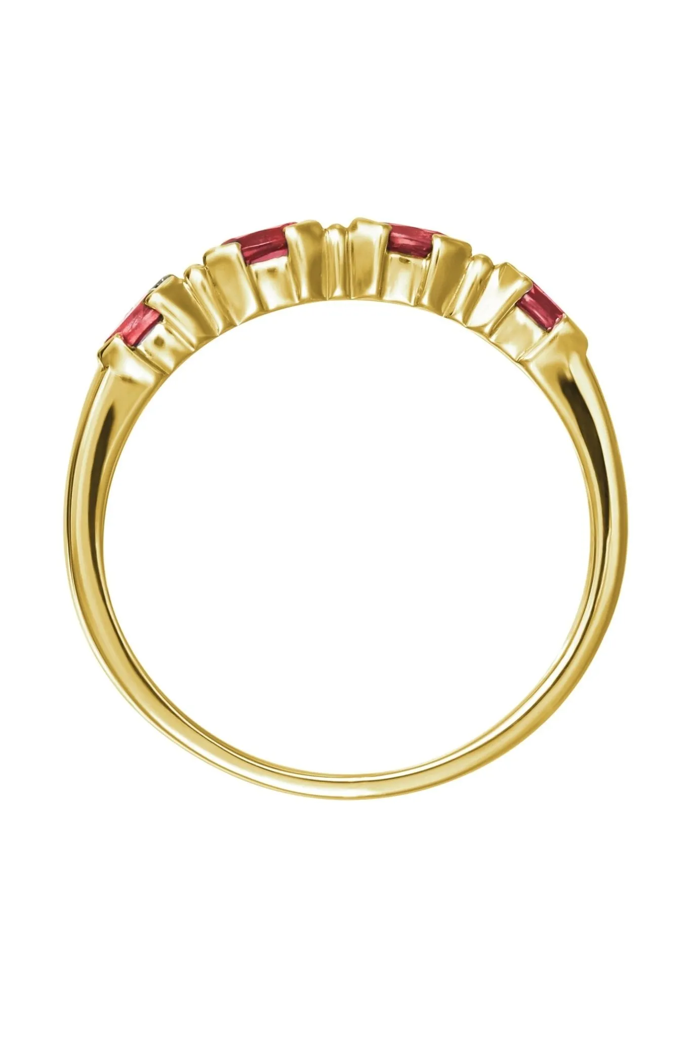 9ct Yellow Gold Created Ruby and Diamond Eternity Ring