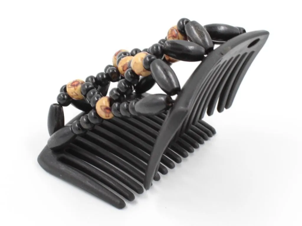 African Butterfly Chameleon Hair Comb - Ndebele Black 47