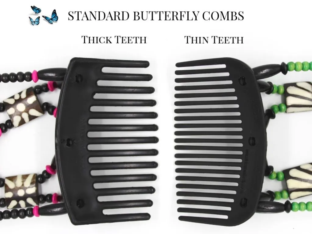 African Butterfly Hair Comb - Beada Tube Black 47