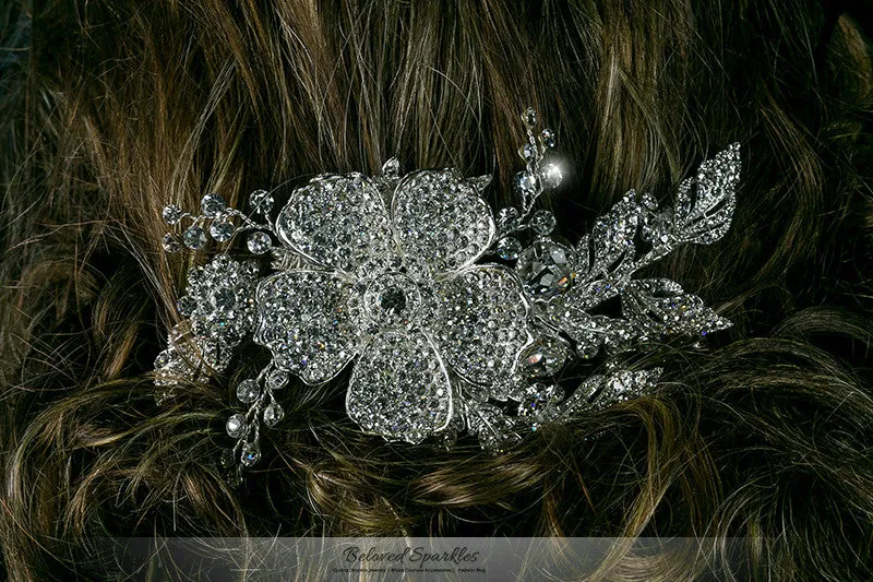 Aida Vintage Flower Statement Hair Comb | Swarovski Crystal