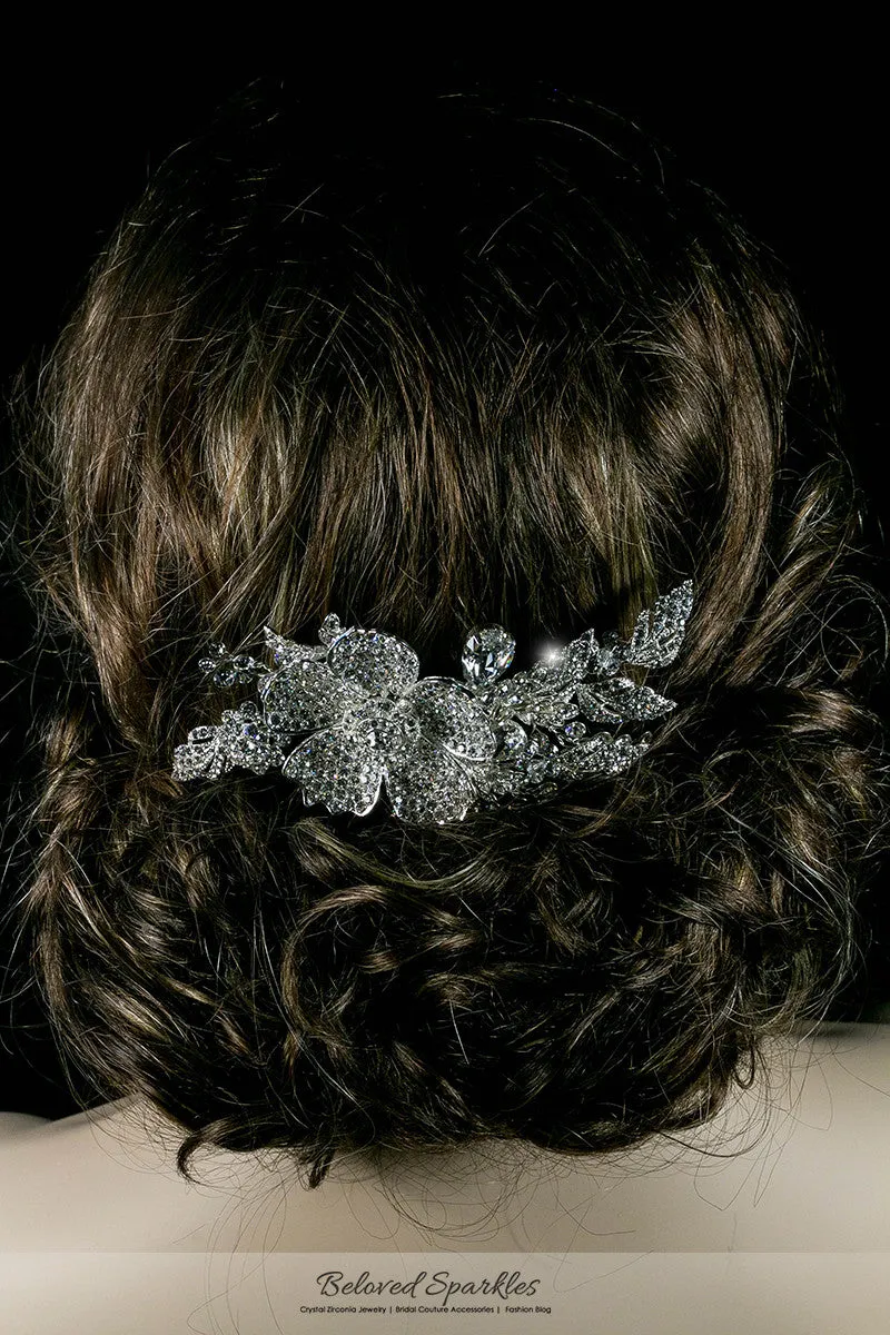 Aida Vintage Flower Statement Hair Comb | Swarovski Crystal